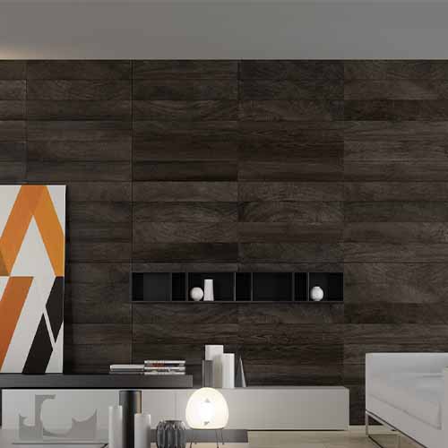 Norway Finnmark Brown WoodLook Tile Plank on the Wall